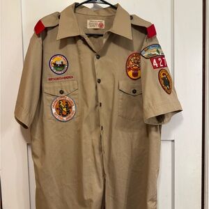 Vintage Boy Scouts of America Uniform Shirt with Patches